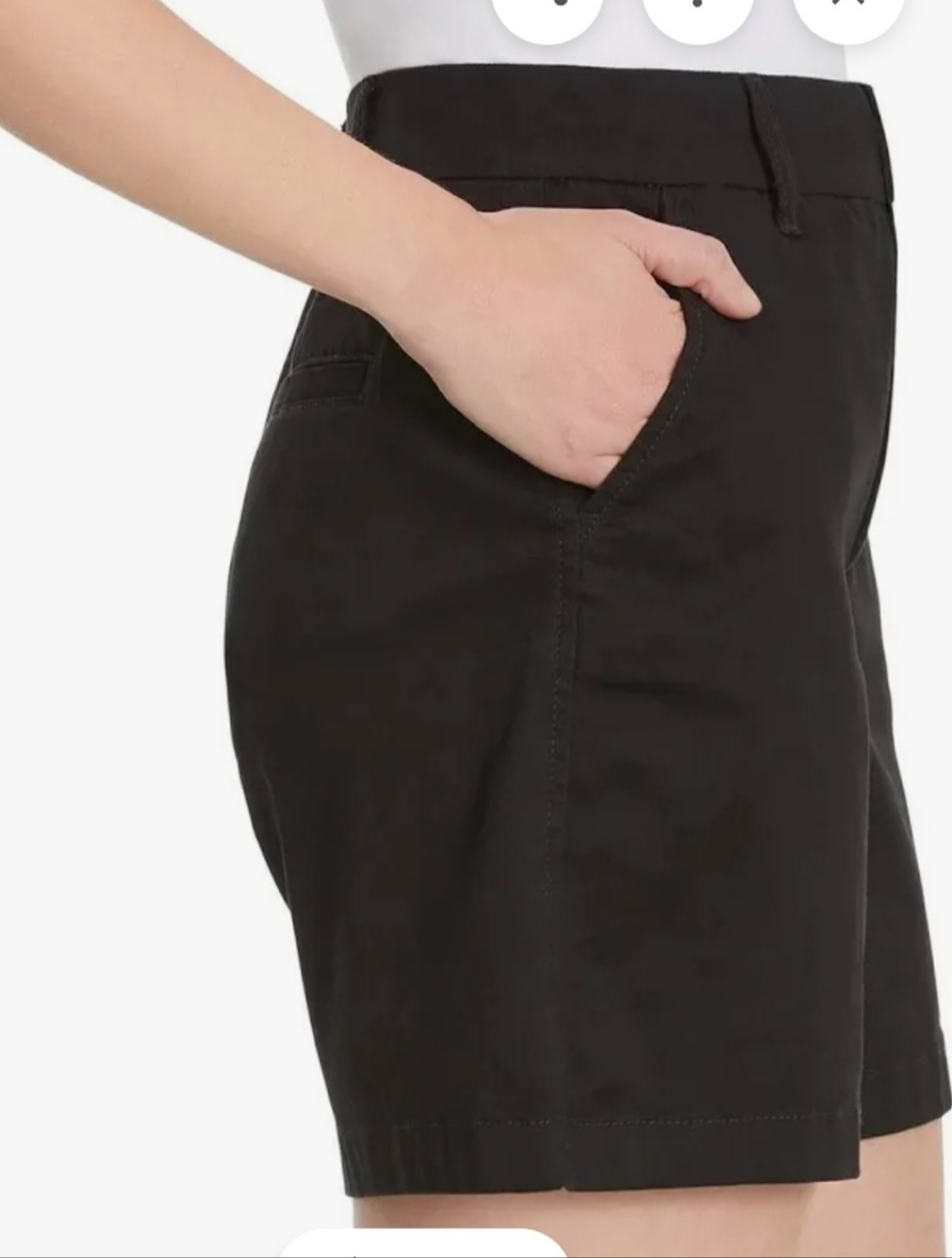 Gloria Vanderbilt Black Chino Shorts - Picture 4 of 5